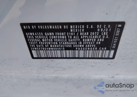 2021 Volkswagen Jetta 1.4T Sel из США, поврежденный, VIN 3VWE57BU4MM084615